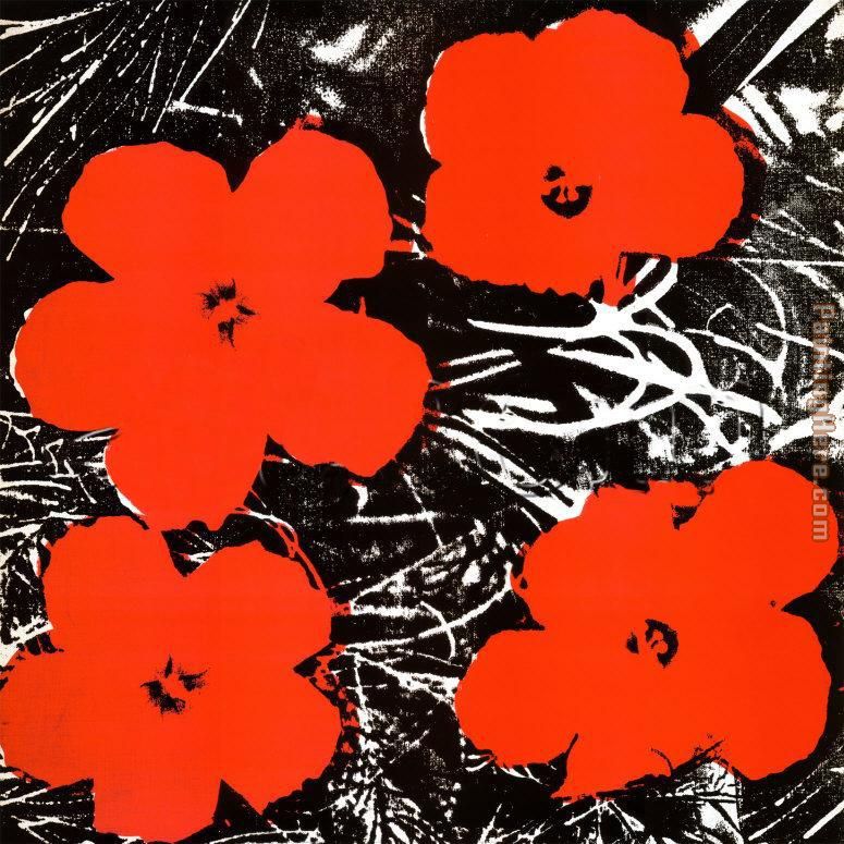 Flowers Red 1964 painting - Andy Warhol Flowers Red 1964 art painting